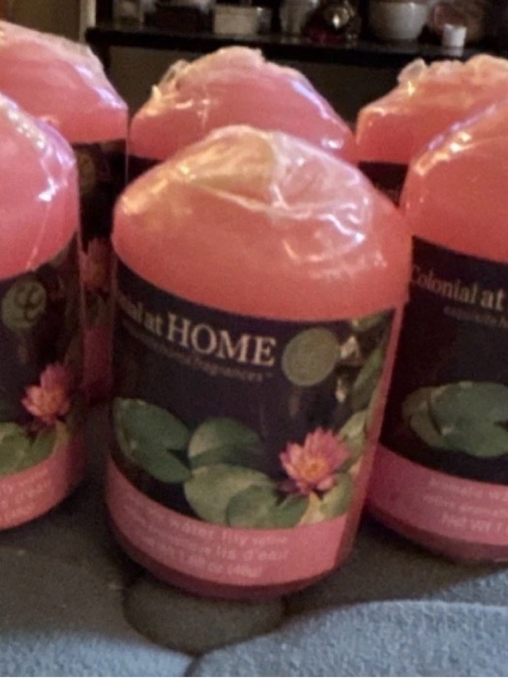 Colonial at HOME Pink Water
Lily Scented Wax Votive Candles Set of 6 Round